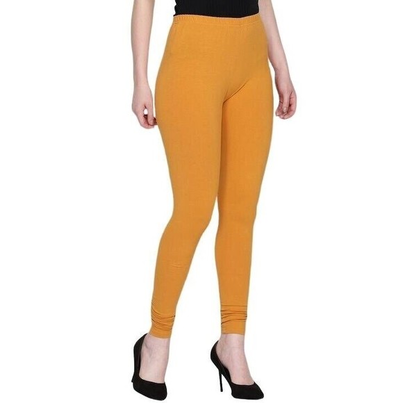 X-Plus Size Womens Buttery Soft Basic‎ Solid Leggings Mustard - Picture 4 of 4
